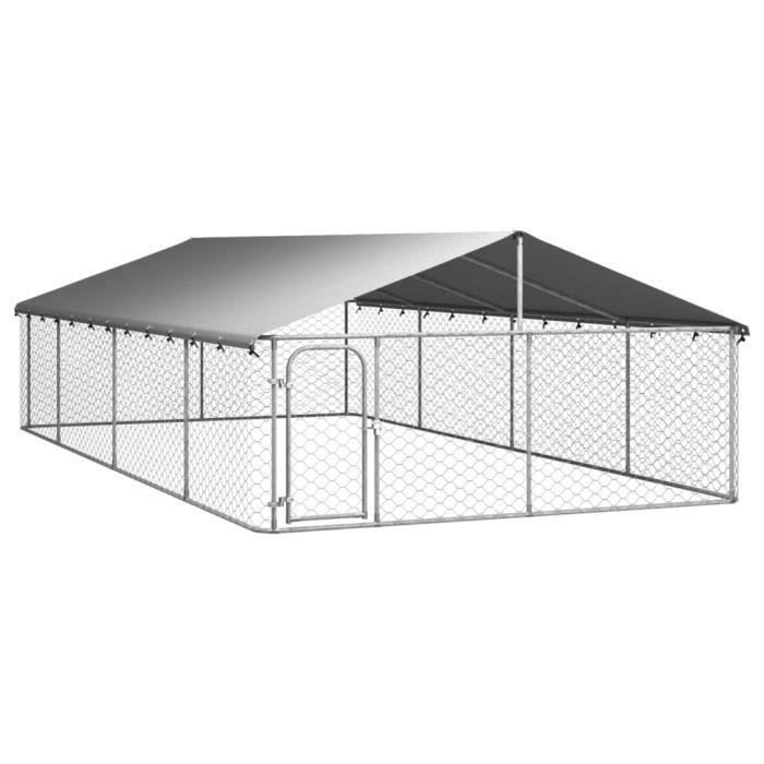 vidaXL Chenil extérieur avec toit 600x300x150 cm