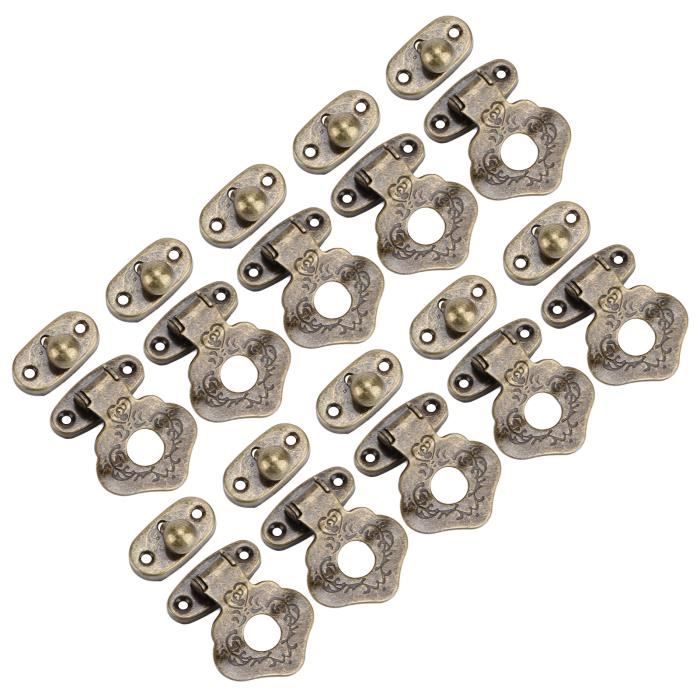 Lot De 30 Moraillons Bronze Vert Pour Boîte à Bijoux - Crochets Gauche, 3.2x2.8cm - Avec Vis