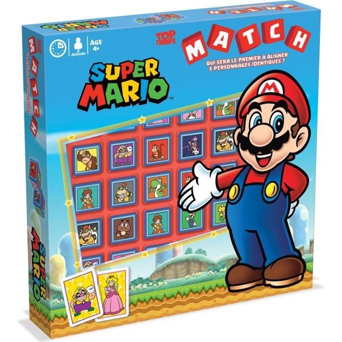 Jeu De Société Winning Moves Match Super Mario – Aligne 5 Cubes Identiques