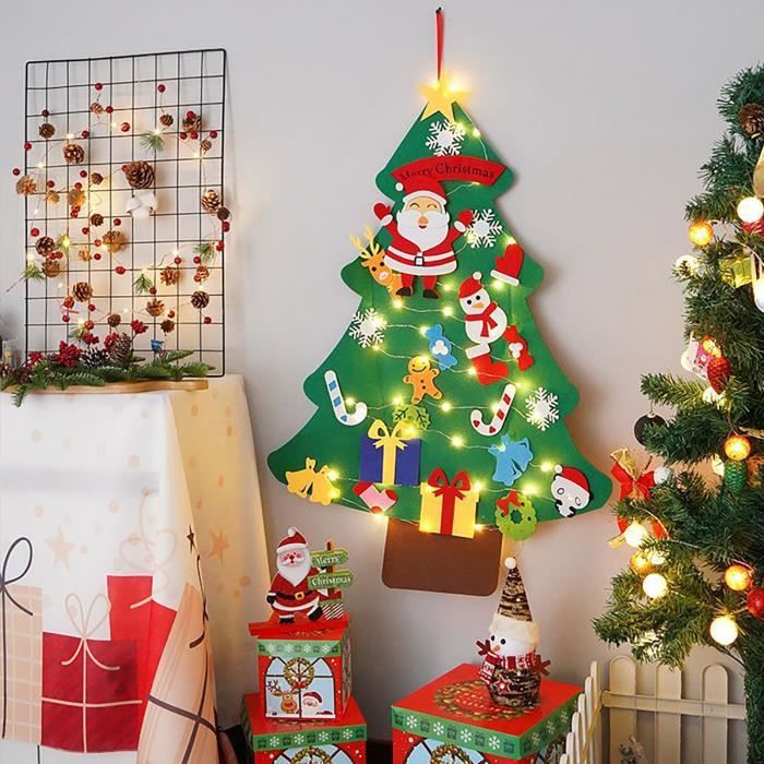 Guirlande De Noël En Feutre Pain D'Épices – 1,8 M Avec Perles En Bois, Décoration Vintage Intérieur/Extérieur