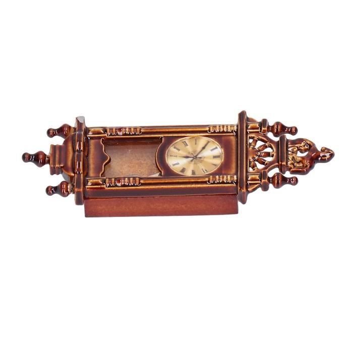 Horloge de maison de poupée - ZERONE - Vintage en alliage de bois - Échelle 1:12 Horloge de maison de poupée - ZERONE - Vintage en alliage de bois - Échelle 1:12