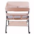 Table à langer portable & Table de massage pliable & Table de couches serviette de bébé - Rose - HUA-1