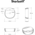 Lavabo en céramique Starbath Plus - Forme ovale - Blanc - Dimensions 40 x 40 x 12 cm-1