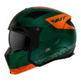 Casque trial simple écran dark transformable avec mentonnière amovible MT Helmets Streetfighter SV Totem C6 - vert orange - M (57/58-1