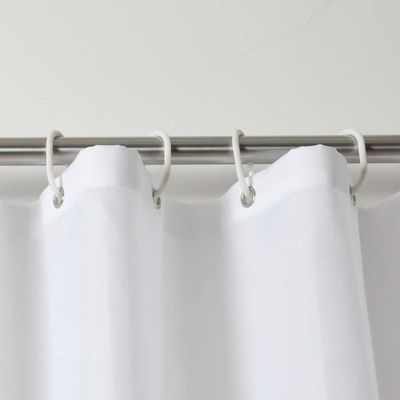 Rideau De Douche ANAZOZ – 80x200 Cm, Blanc – Polyester Imperméable Anti-moisissure – Avec 12 Anneaux