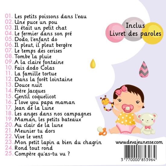Comptines Et Calins Pour Bebe Cdiscount Musique