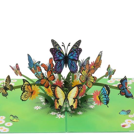 Carte de vœux 3D en forme de papillon, carte d'invitation