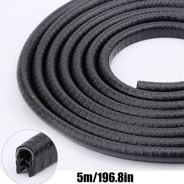 Romon Protection Portière Voiture 5M - Joint U-Forme Sans Colle, Bande De Protection Porte Pour Berline, SUV, Camion - Noir