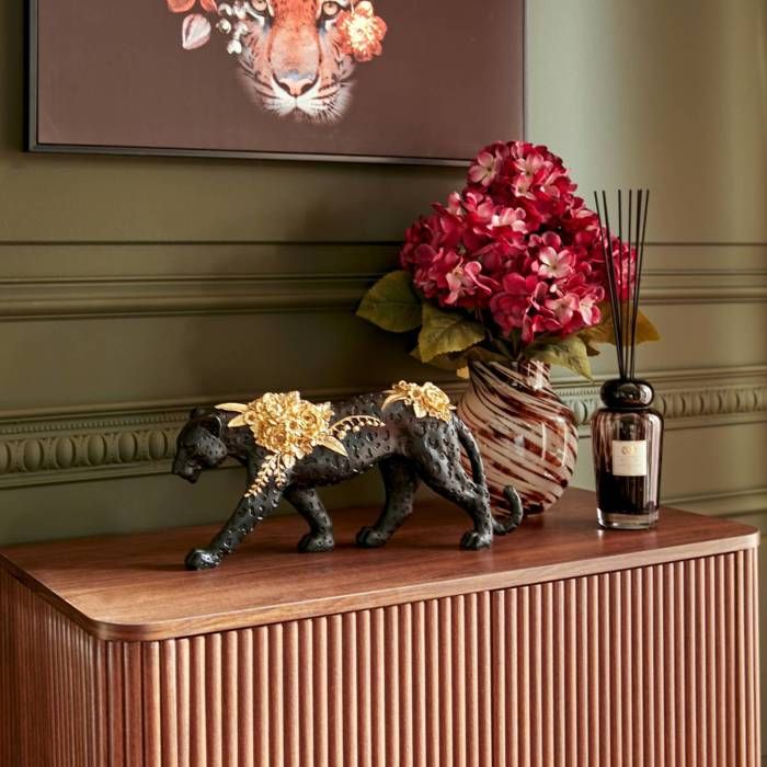 Oeuvre décorative de collection de statue de tigre pour le bureau de