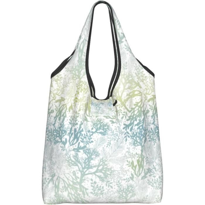 Sacs de courses, sacs d'épicerie réutilisables, fourre-tout pliables, grand sac de transport lavable en cuir de vache rouge marron
