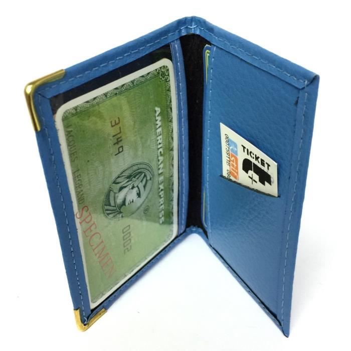 Porte-cartes En Cuir Bleu Clair - Capacité 18 Cartes - Homme/femme - Protection Contre Les Rayures - 9