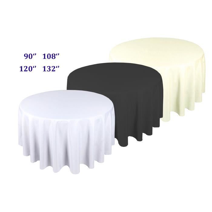 Nappe Ronde 200cm Tissu de table Imperméable Nappe pour Maison Hotel  Mariage Cérémonie en jacquard Blanc - Style01 - Cdiscount Maison