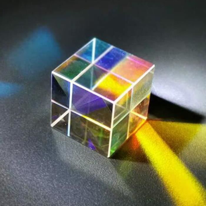 Mobestech Cube Optique Verre Rgb Prisme De Dispersion Cube Pour Enseignement Physique Décoration Artistique