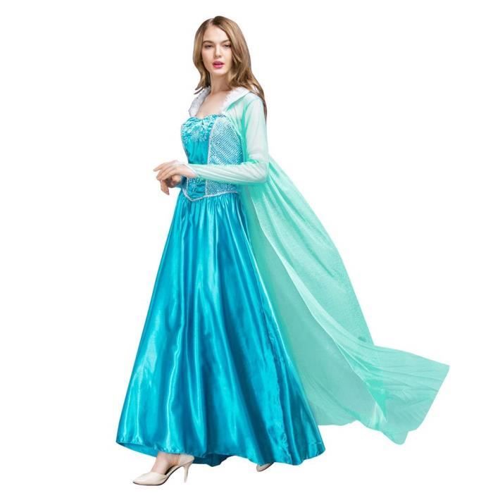 Adulte Femmes Reine des neiges gelées Elsa Costume Cosplay Robe de