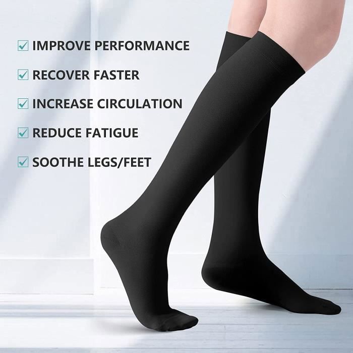 Chaussettes De Compression Pour Homme Et Femme 20-30 MmHg, Livrées