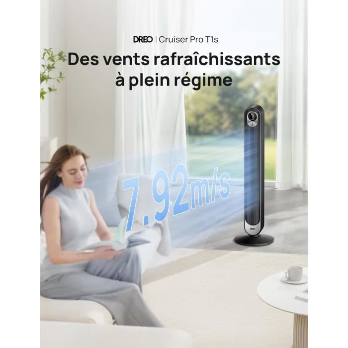 Ventilateur Colonne Dreo 106 Cm - Silencieux, Commandes Alexa Et Vitesse 7,92 M/s