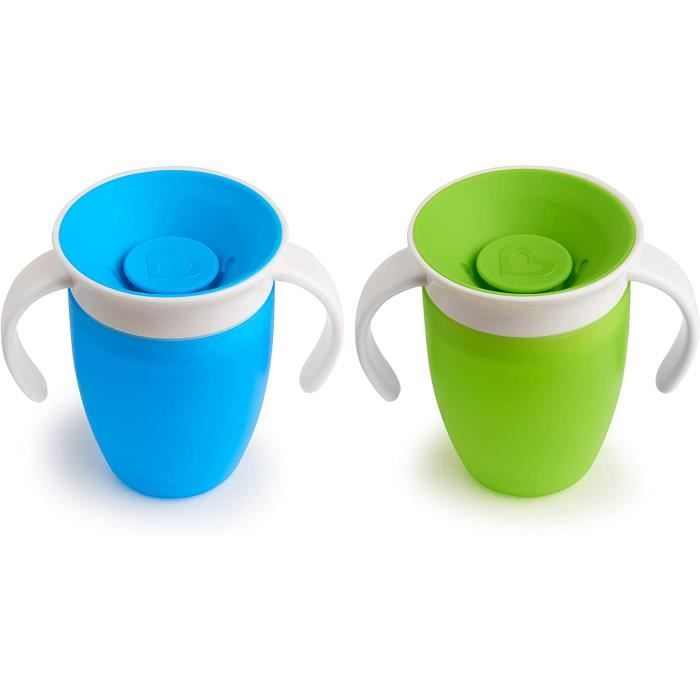 Munchkin Tasse d'apprentissage Miracle 360? verte/bleue lot de 2 - Tasse et  gobelet bébé - Achat & prix