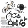 Akozon Kits de conversion de vélo électrique Kit de Conversion de Vélo Électrique Moteur 48V 250W Jante 24 po 12G avec Compteur-3