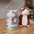 TD® Parler Hamster Plush Toy drôle Peluche Répète ce Que tu Dis Jouet électronique Parlant Cadeau de Bébé Enfants adorable (Gris-3