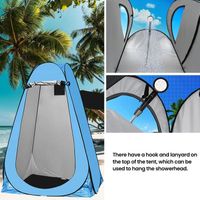 Tente De Toilette Pop-up SMH LINE – Cabine De Douche/vestiaire, Polyester 190T Imperméable Anti-UV, Fenêtre Zippée, 120x120x190 Cm, Avec Sac De Transport
