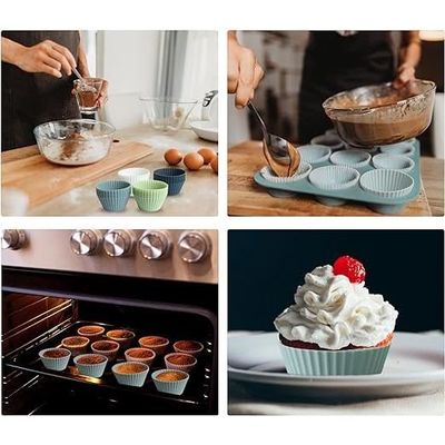 Moule à muffins en silicone de 24 tasses, boîte à cupcakes à muffins  antiadhésif, moule à pâtisserie