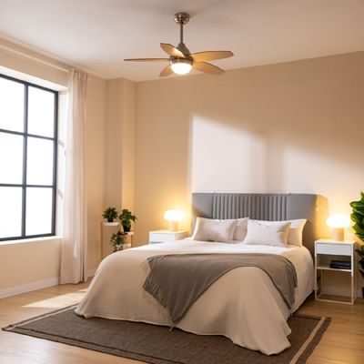 Cecotec Ventilateur de plafond avec Energysilence Aero 495. 55 W, diamètre 42 avec 5 lames réversibles, lumière LED, télécommande, minuterie jusqu'à 8h, 3 vitesses