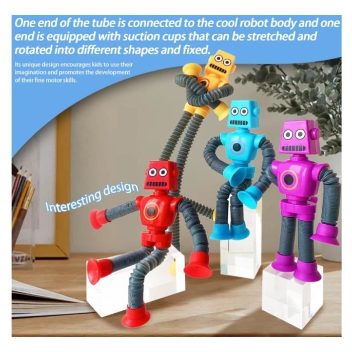 Robots à Ventouse Télescopique, 4 Pièces Jouet sensoriels à Ventouse Robots,  Jouet de Robot de Bande dessinée, Jouet de - Cdiscount
