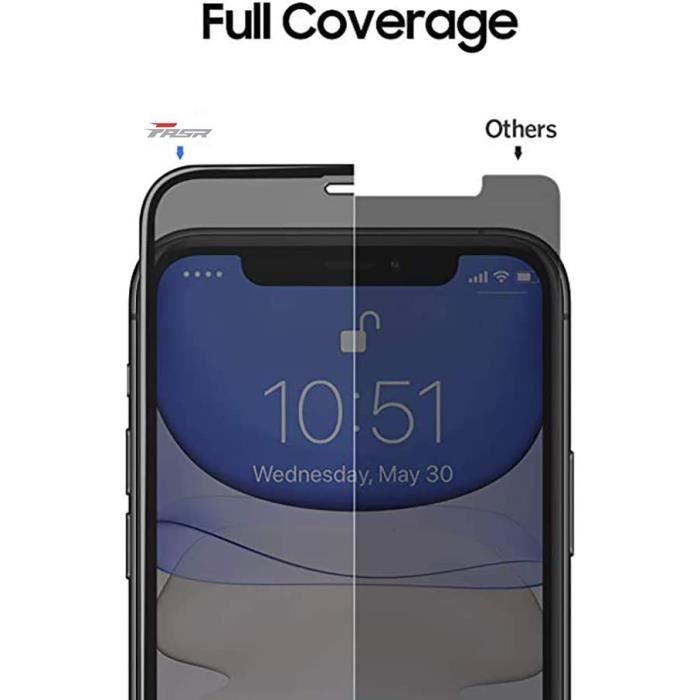 Verre Trempé iPhone 11 Pro Max Anti-espion Protection Totale  Ultra-résistante - Français