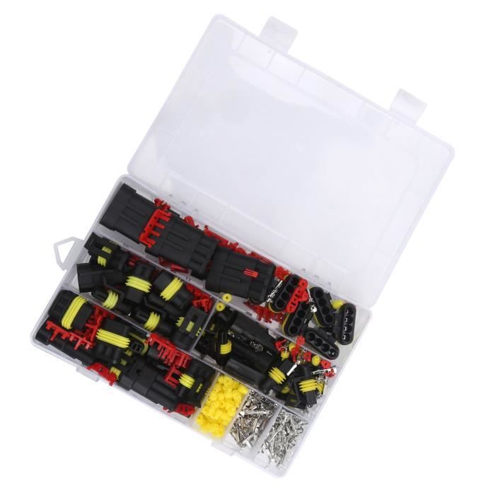 Kit De 352 Connecteurs étanches Auto - 1/2/3/4 Broches Avec Pince à Sertir - Pour Voitures, Motos, Bateaux