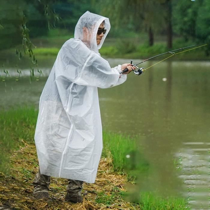 Lot De 5 Ponchos De Pluie Transparents Jetables - Taille Unique, Capuche Ajustable, Poignets élastiques