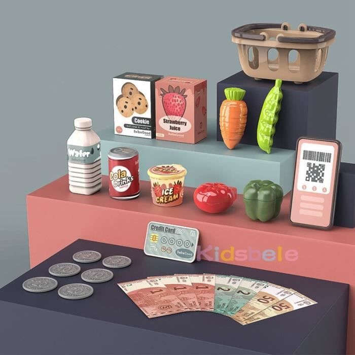 18 pièces Jouets de Cuisine pour Enfants Jouer Accessoires de Cuisine  Fruits et légumes pour Couper Simulation Caisse enregistreuse Jouet Jeu de  rôle