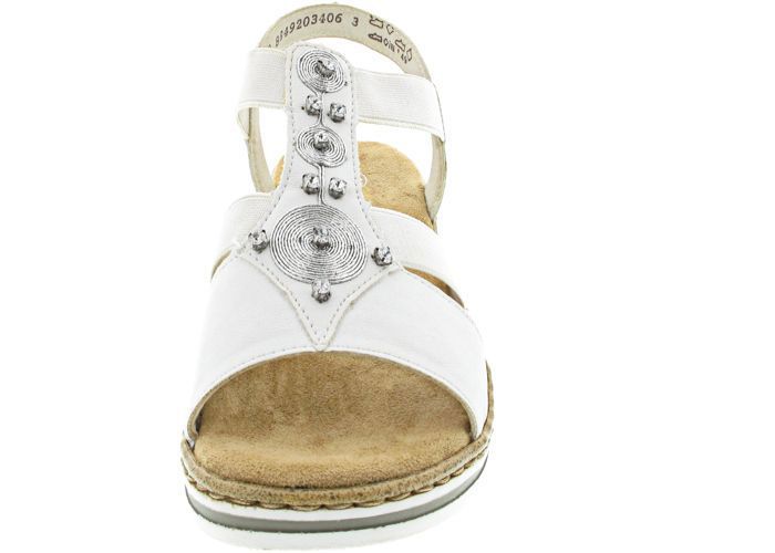 Sandales compens es pour femmes Rieker V0687 Blanc Talon