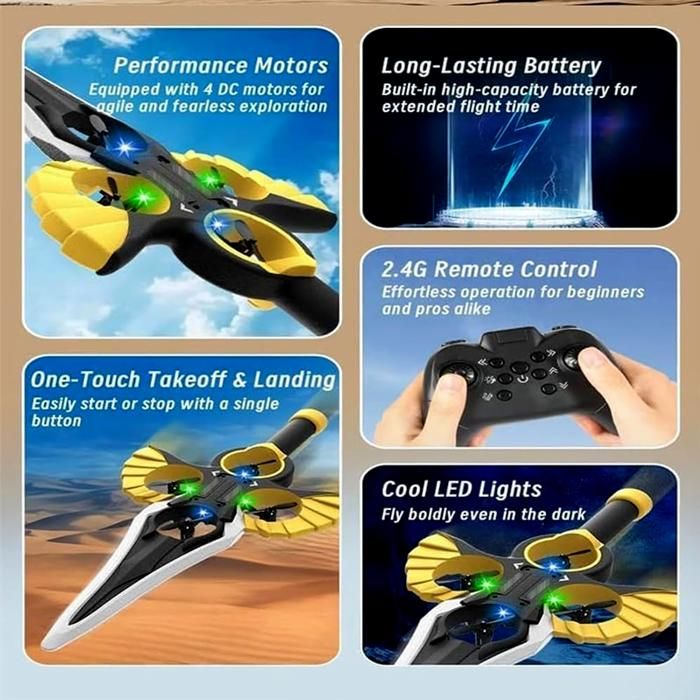 Avion RC Planeur Léger Avec LED Pour Enfants - Jeux - Jouets