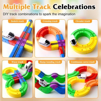 Magic Rail Cube – Circuit De Train Électrique 3D Flexible – 81 Pièces – Rechargeable USB – Dès 3 Ans