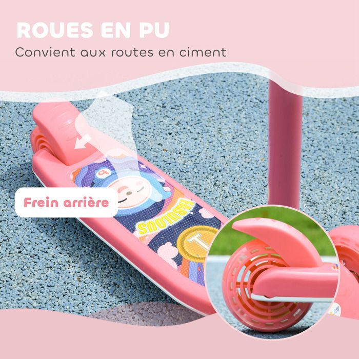 Trotinette Enfant AIYAPLAY Trottinette Enfants, Trottinette Pliable à 2 Roues Scooter Pliable 6-12 Ans