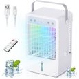 Mini Climatiseur Mobile avec Télécommande - Refroidisseur d’Air à Réservoir de 1500ML, Climatiseur Portable 3 Modes et 5 Vitesses
