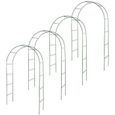 Lot de 4 arches de jardin métallique pour plantes grimpantes  - Arceau rosiers grimpants - Résistant aux intempéries-0