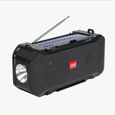 Haut-parleur bluetooth sans fil solaire multifonctionnel radio FM lampe de poche portable haut-parleur bluetooth extérieur sports-0