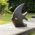 Statue design de jardin poisson - WANDA COLLECTION - 78 cm - Marron - Fibro-ciment - Effet rouillé-0