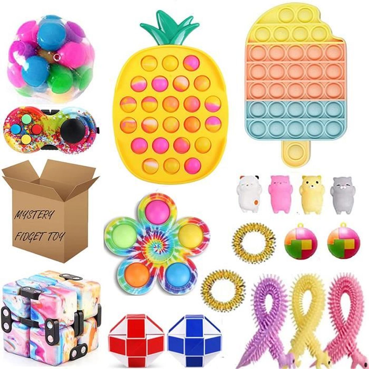 Fidget Toys Pack Pas Cher Fidget Toy Simple Anti Stress Jouet pour Enfants Cadeaux d'halloween Fidget Toys Cadeaux pour Enfants Fidget Toy Set for Soulager Le Stress et l'anxiété 