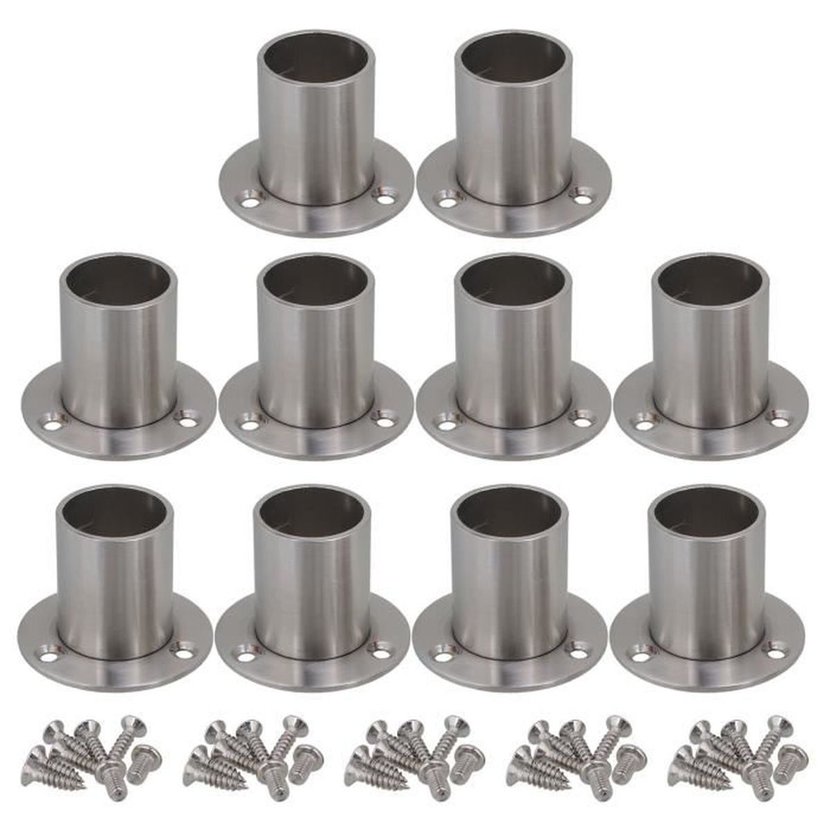 Penderie Métal Tige de Équerre Support De Bride De 25mm De Dia Argent