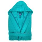 ALPES BLANC - Peignoir de bain M mixte à capuche 100% coton 450g - Absorbant, doux et confortable – Ceinture et poches Bleu canard