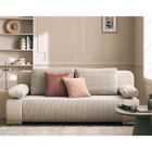 BESTMOBILIER Elio - canapé 3 places convertible - avec coffre - en velours et velours côtelé - Beige