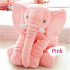 GOBRO Doudou Peluche Nez Long Éléphant Poupée Coussin Douce Jouet Lombaire Animal mignon Elephant Oreiller pour bébés enfants (Rose 60CM)