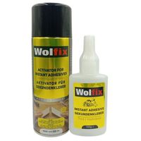 Colle Instantanée Gel Wolfix, Super Colle Extra Forte pour Tout, avec Activateur (100 g + 400 ml) - Colle Métal Plastique Bois