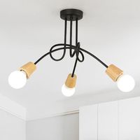 Plafonnier Luminaire 3 spots, luminaire design moderne éclairage plafond lampe salon cuisine couloir chambre E27 - Noir