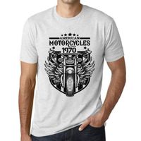 Homme Tee-Shirt Motos Depuis 1970 – Motorcycles Since 1970 – 53 Ans T-Shirt Cadeau 53e Anniversaire Vintage Année 1970 Blanc