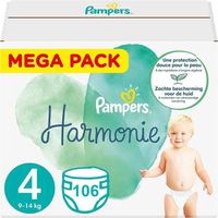 PAMPERS HARMONIE TAILLE 4 106 COUCHES (9-14 KG)