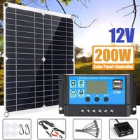 panneau solaire kit complet  200w 12V Flexible solar cell haute efficacité - 60A contrôleur