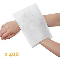 Lot de 400 gants de toilette non tissés jetables 15 x 23 cm - Blanc - Vivezen